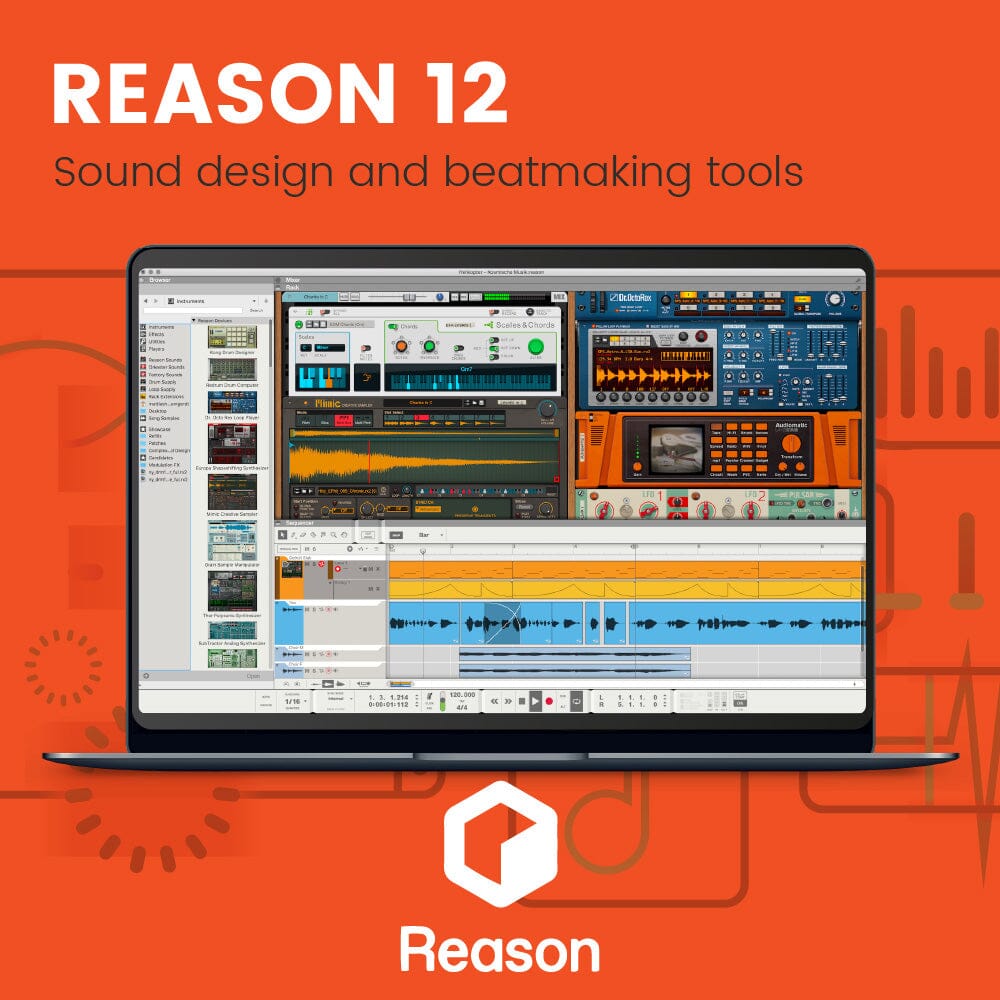 Reason 12 - Virtual Studio Rack sound design and beatmaking tools