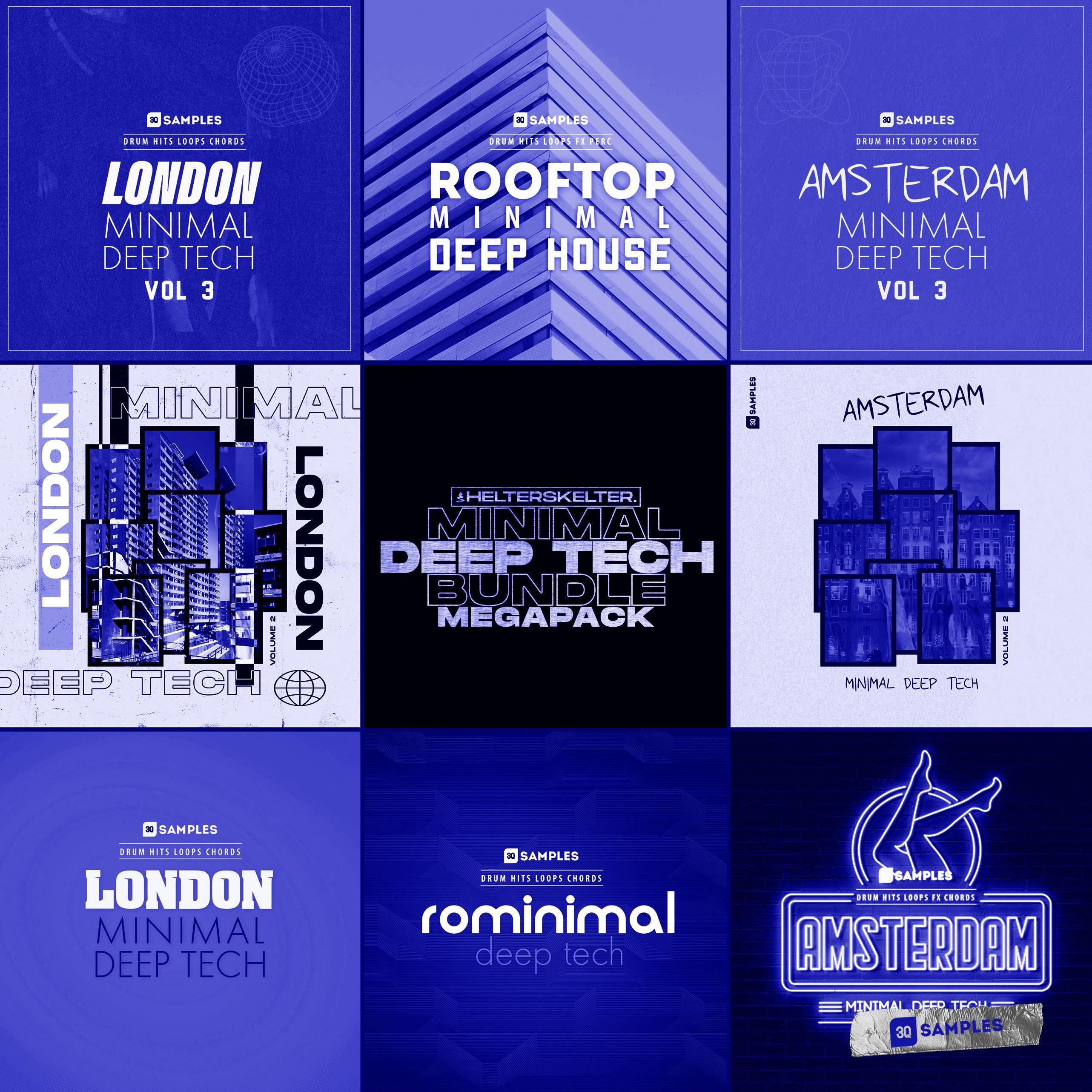 Minimal Deep Tech Bundle (Loops - wave 24bit - Drum Hits) Sample Pack 3q Samples