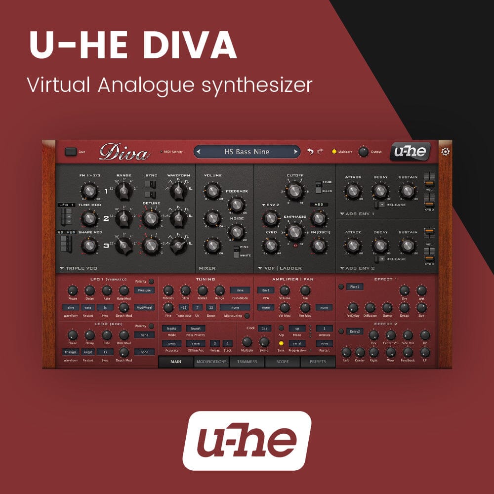 u-He Diva - Dinosaur Impersonating Virtual Analogue Software & Plugins u-he