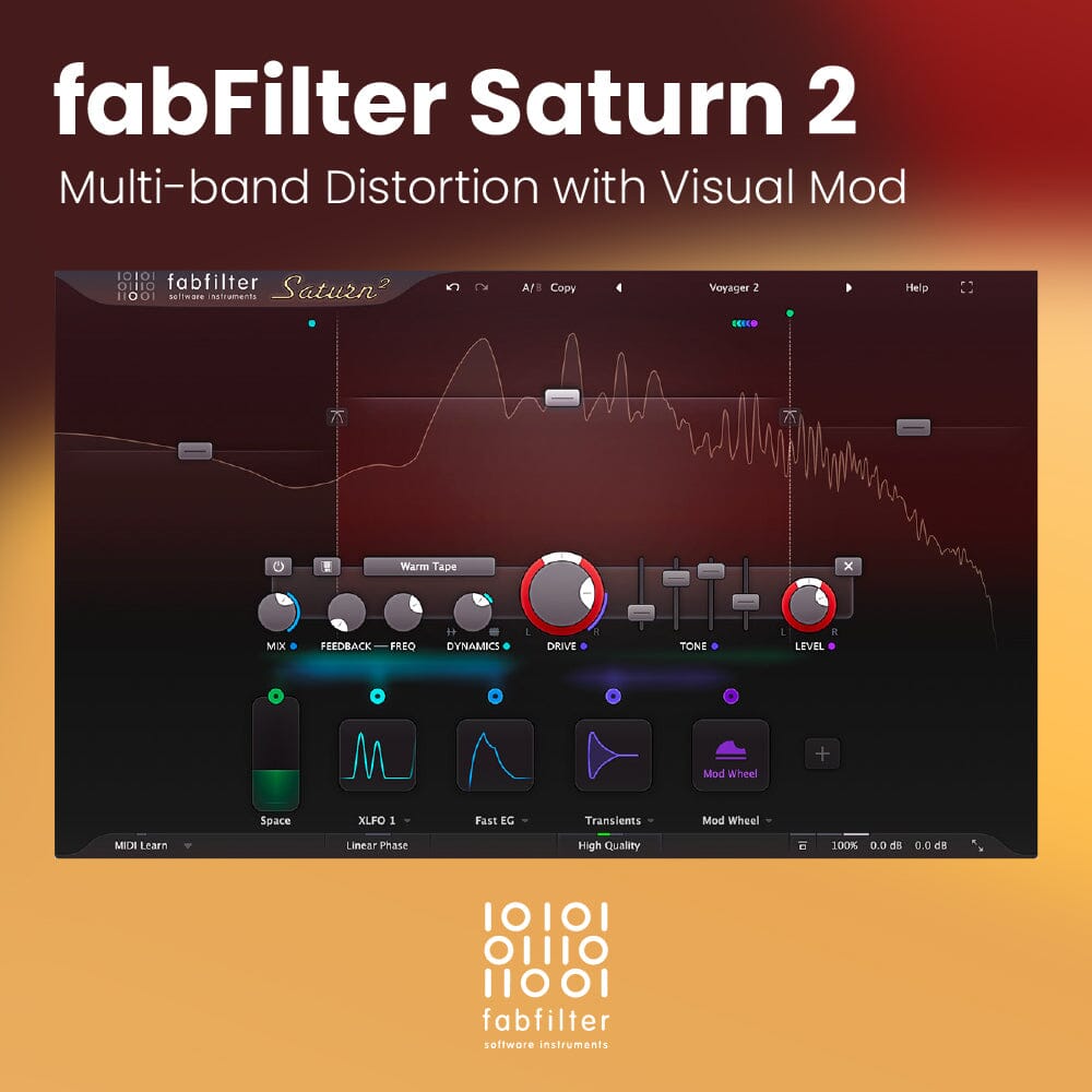 FabFilter Saturn 2 - Multi-band Distortion with Visual Mod Software & Plugins FabFilter - Software Instruments