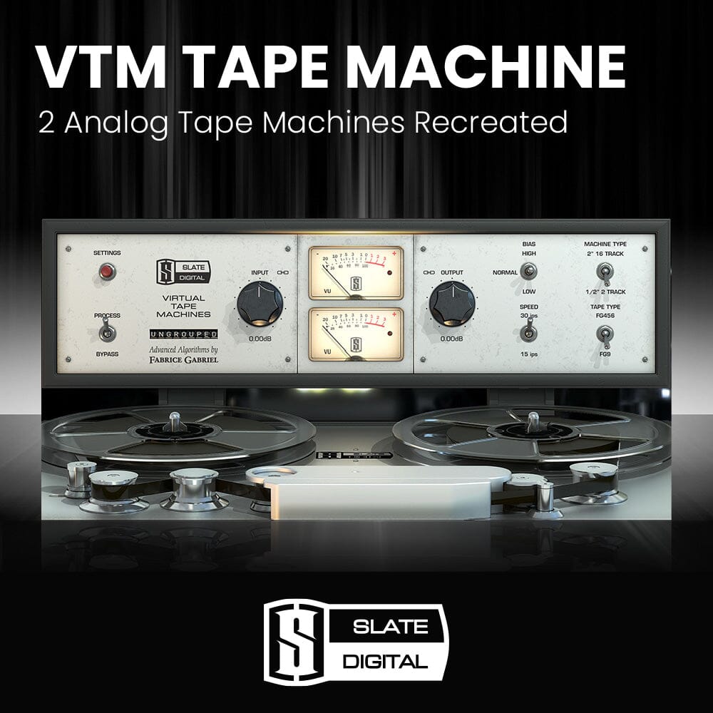 Slate VTM Tape Machine - 2 Analog Tape Machines Recreated Software & Plugins Slate Digital