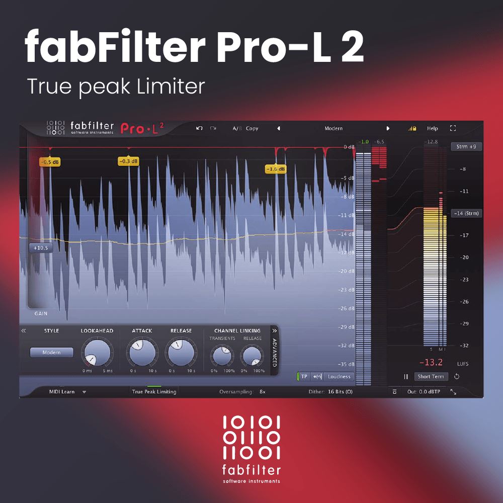 FabFilter Pro-L 2 - True peak Limiter with Surround Sound Software & Plugins FabFilter - Software Instruments