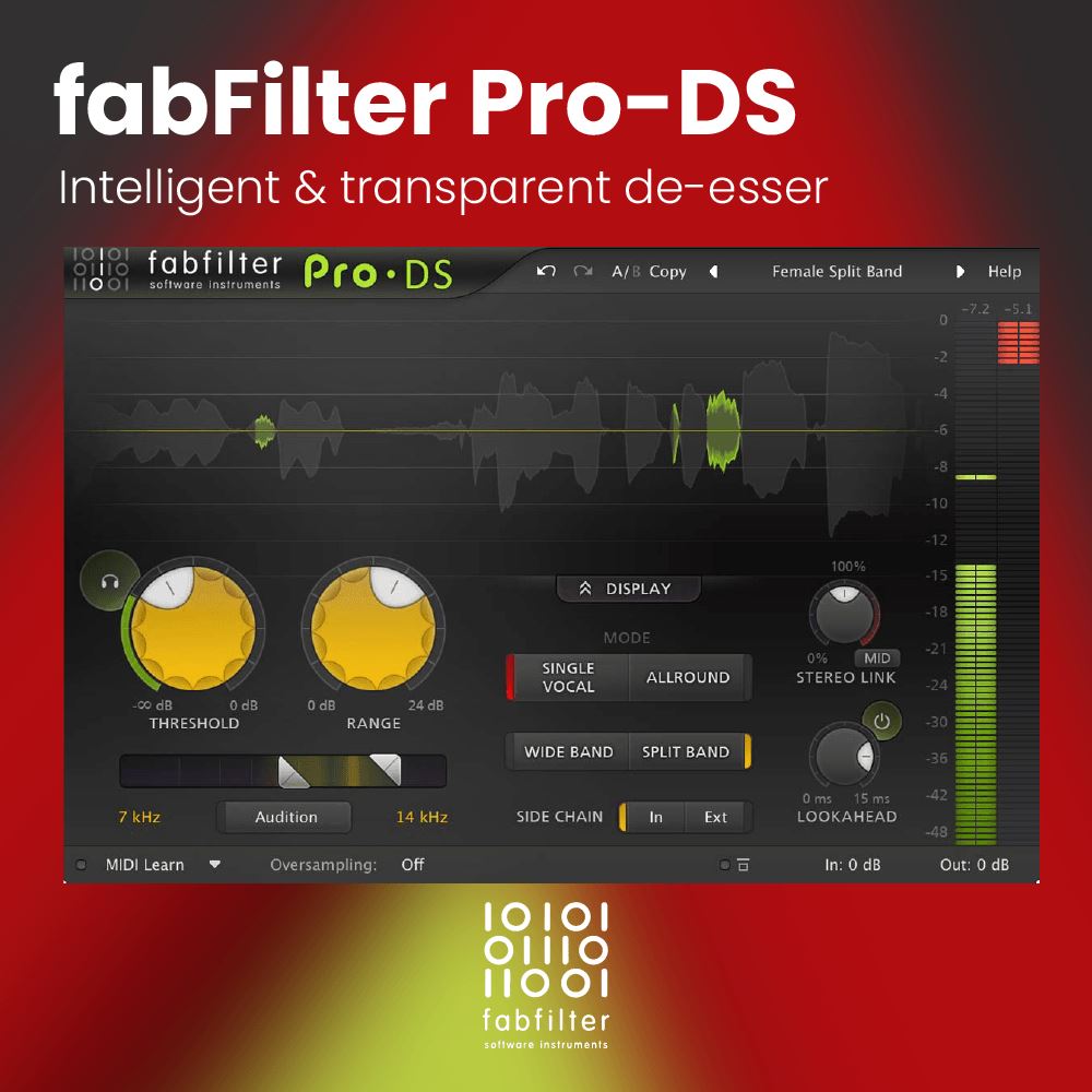 FabFilter Pro-DS - Intelligent & transparent de-esser Software & Plugins FabFilter - Software Instruments