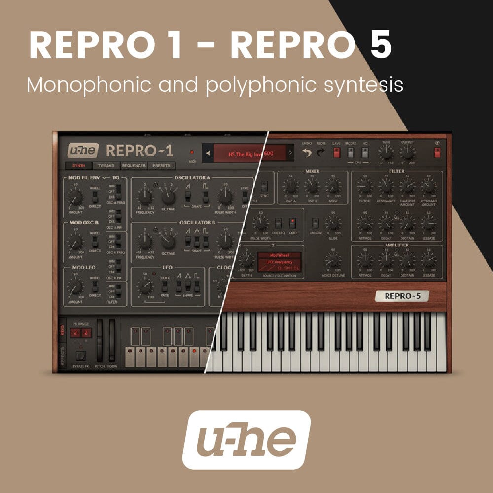 u-He Repro - Repro-1 Mono,1 Poly analog synth models Software & Plugins u-he