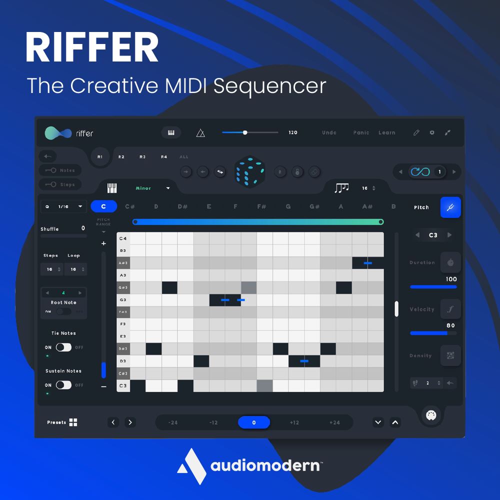 Riffer - The Creative MIDI Sequencer Software & Plugins Audiomodern Instruments