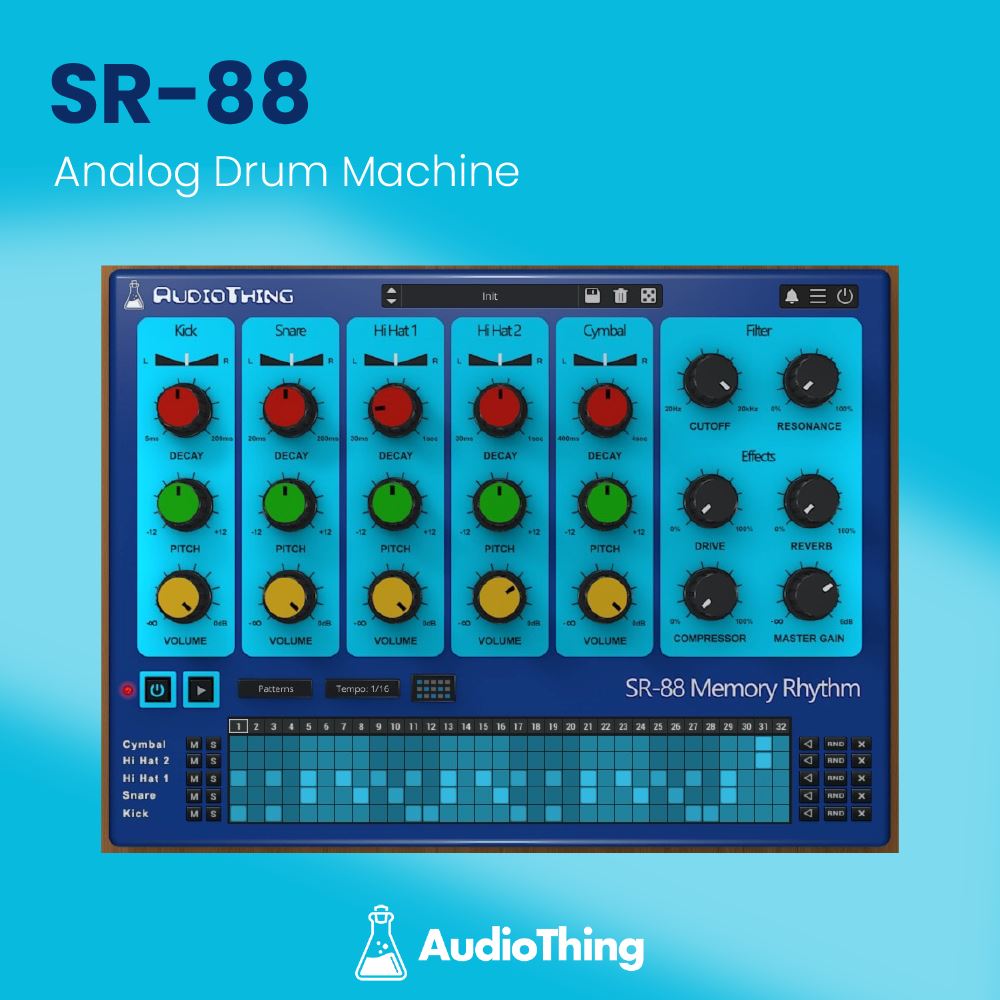 SR-88 - Analog Drum Machine from the 80s Software & Plugins Audiothing